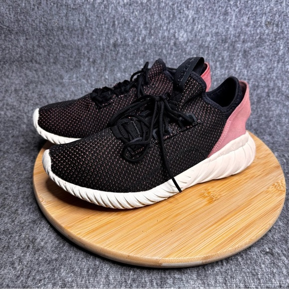 Adidas Tubular Doom Sock Primeknit Black Raw Pink Sneaker Sz 8.5 - Picture 2 of 8